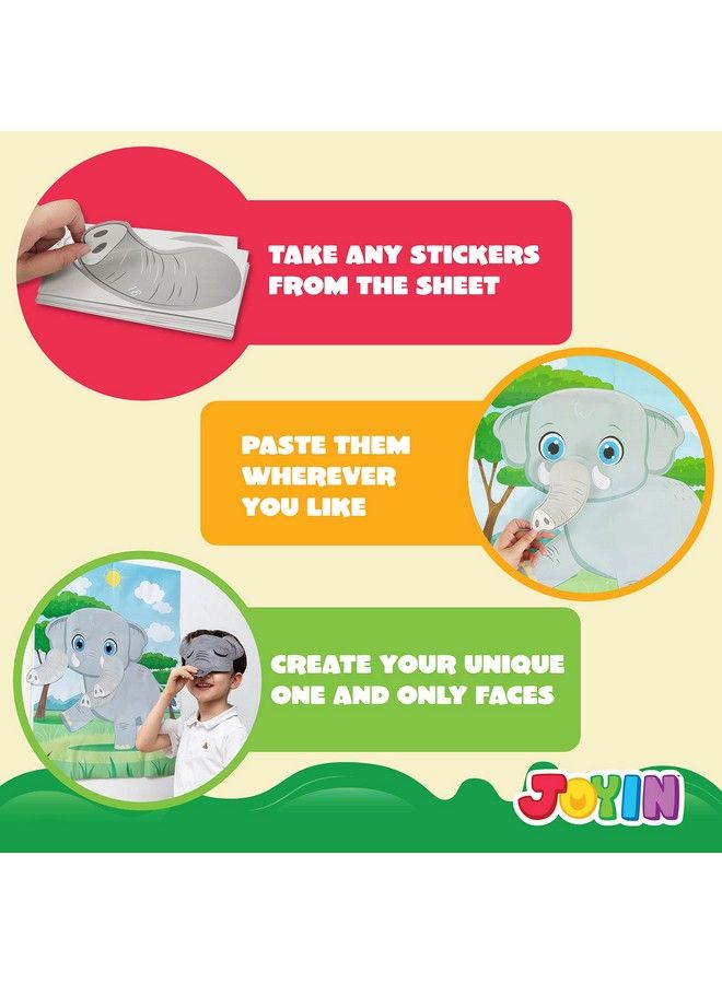 JOYIN Pin The Nose On The Elephant Game 21'' X 28'' Elephant Themed Party Games With 24 Pcs Elephant Nose Stickers Make A Face Sticker Mix And Match Favors Party Games Decorations For Party Games - Image 5