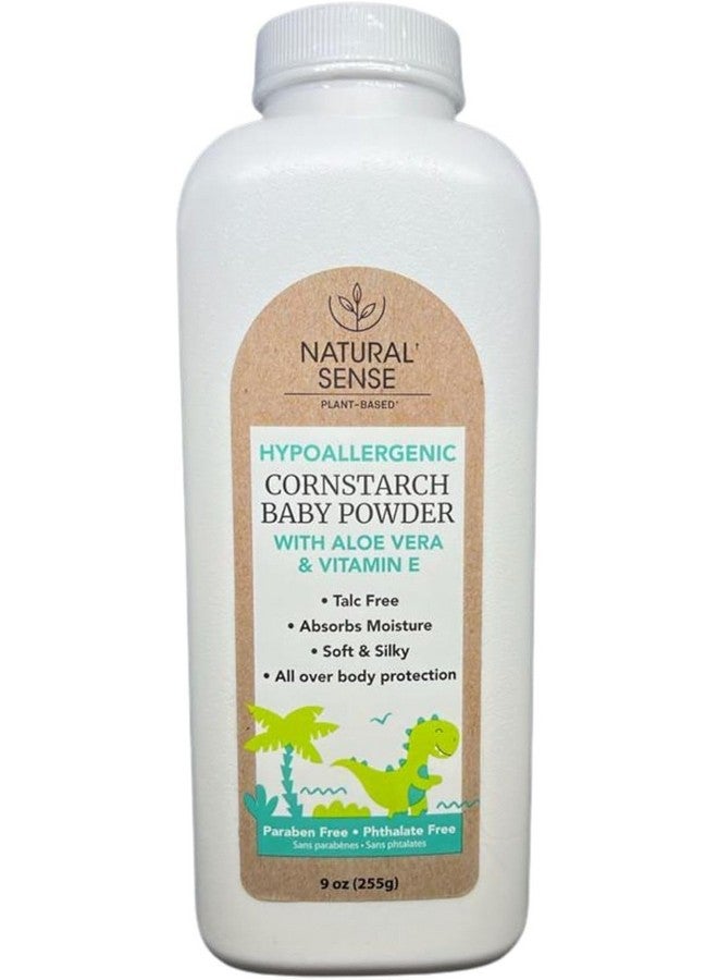 Natural Sense Plant-Based Hypoallergenic Cornstarch Baby Powder with Aloe Vera & Vitamin E, 9oz - Image 1