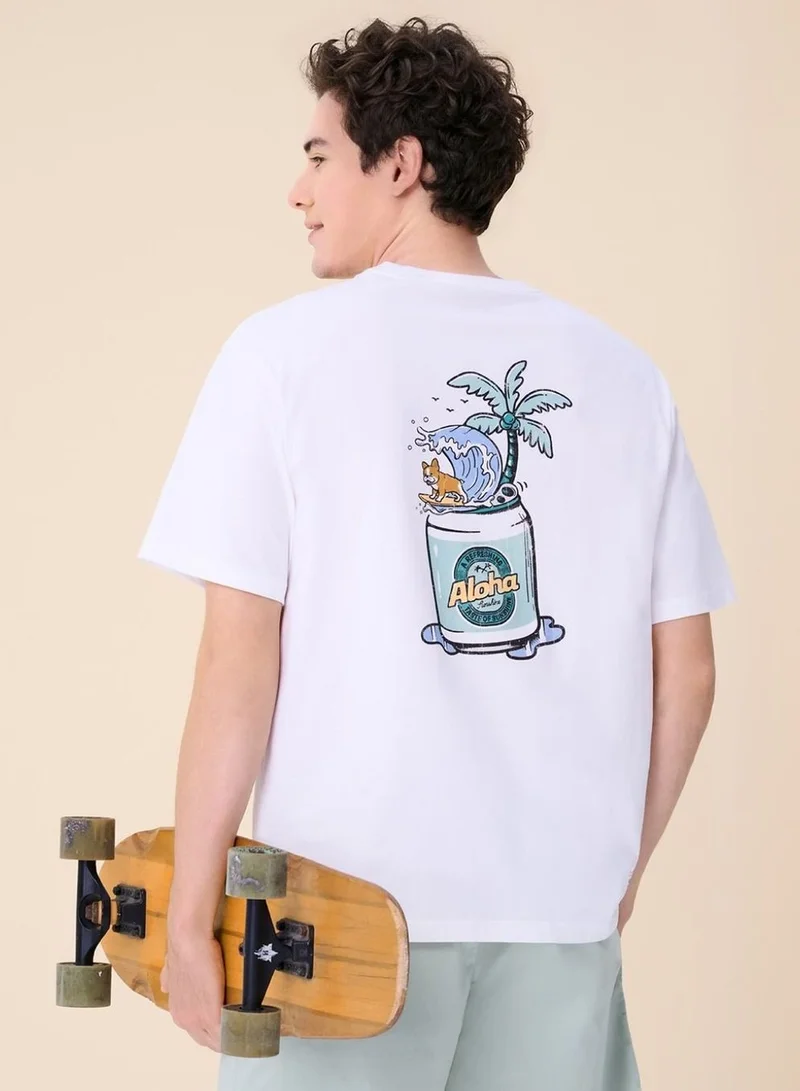Giordano  Men's Endless Lazy Days Aloha Can Relaxed Tee for Men | Best Price UAE
