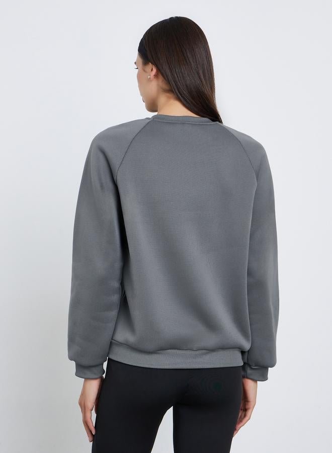 Take Two Grey Regular Fit V Neck Sweatshirt - Image 4