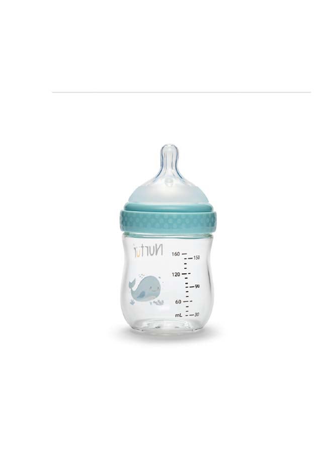 Nurtur Nurtur Cozi - 160Ml Anticolic Glass Feeding Bottle - Wide neck - Blue  - Image 4