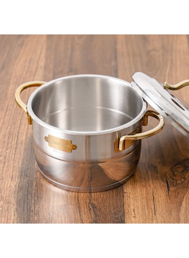 Bonera Nirvana Mega 10-Piece Stainless Steel Cookware Set - Durable Pots & Pans, Induction Compatible, Premium Kitchen Cookware for Modern Cooking - Image 4