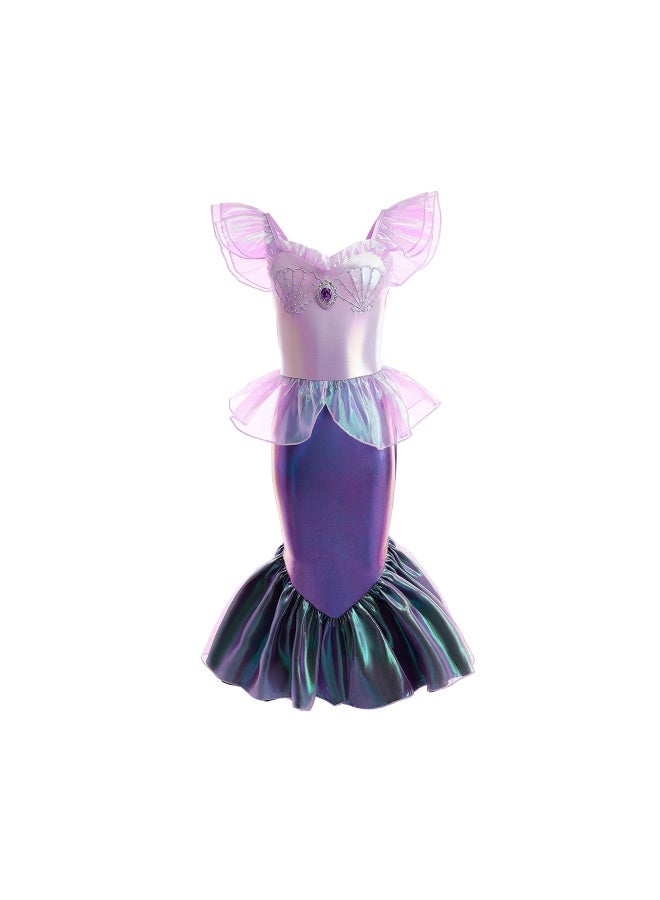 NIBEMINENT Mermaid princess dress collection, Ariel wig children's mermaid fishtail dress, European and American style children's dress - Image 1