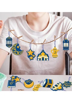 Generic 30 pcs Eid Mubarak paper Hanging Swirls Decoration, Moon Star Middle East Ramadan Decoration Hanging Gift Tag,Ramadan Mubarak Hanging Decorations  - Image 2