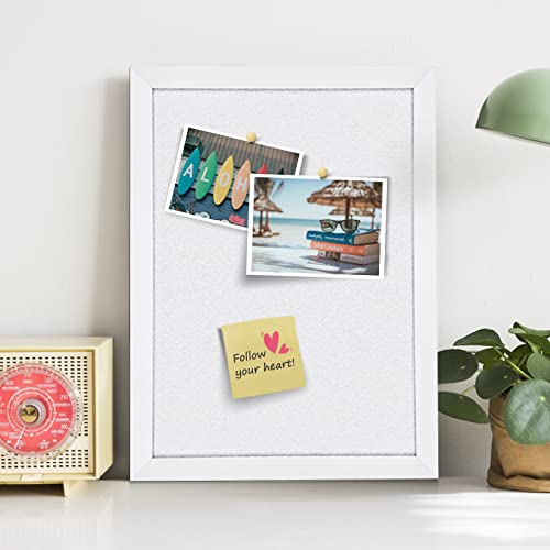 Aitakatta Cork Board Bulletin Board, White Frame Cork Boards for Walls with Felt, Decorative Hanging Pin Board for Home School Office, Vision Board, 14.6x11 Inches, White 1pc - Image 3