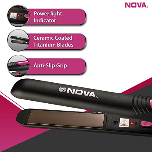 Nova NHS - 840 Selfie Hair Straightener for Women (Pink) - Image 5