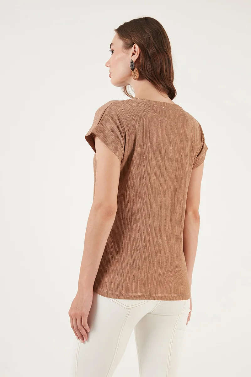 Lela Relaxed Cut Flexible V-Neck Blouse Women's Blouse 5865039