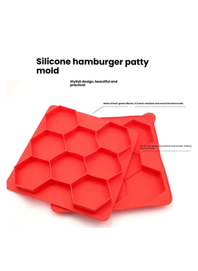 general 8-Cavity Silicone Hamburger Patty Freezer Mold Food-Grade Non-Stick for Easy Release High/Low Temperature Resistant for Freezer Storage Essential Home Meal Prep Tool - Image 4