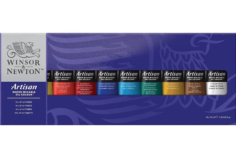 Winsor Newton Winsor & Newton Artisan Water Mixable Oil Color Paint Set, 1.25-oz (37ml) Tubes, Set of 10 - Image 1