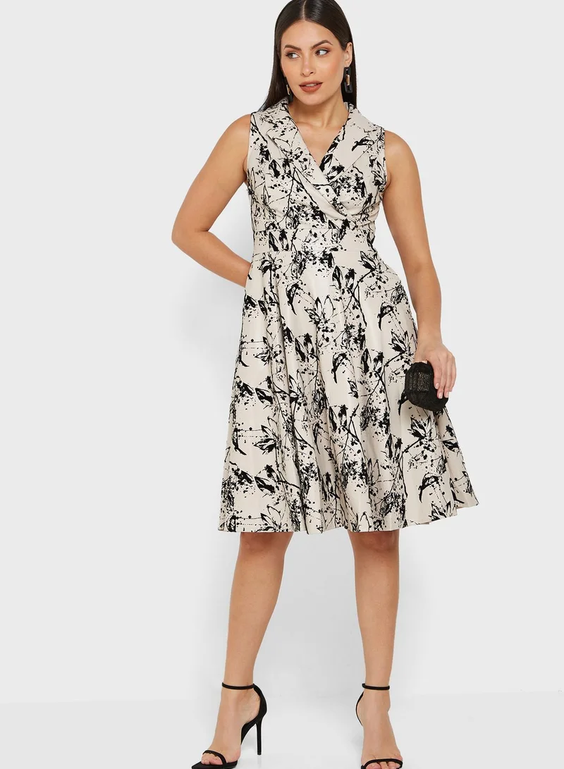 List Floral Print Tiered Dress