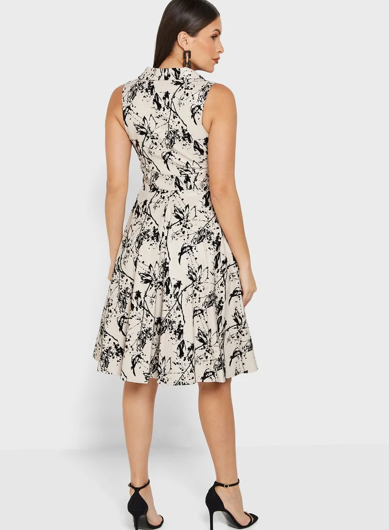 List Floral Print Tiered Dress