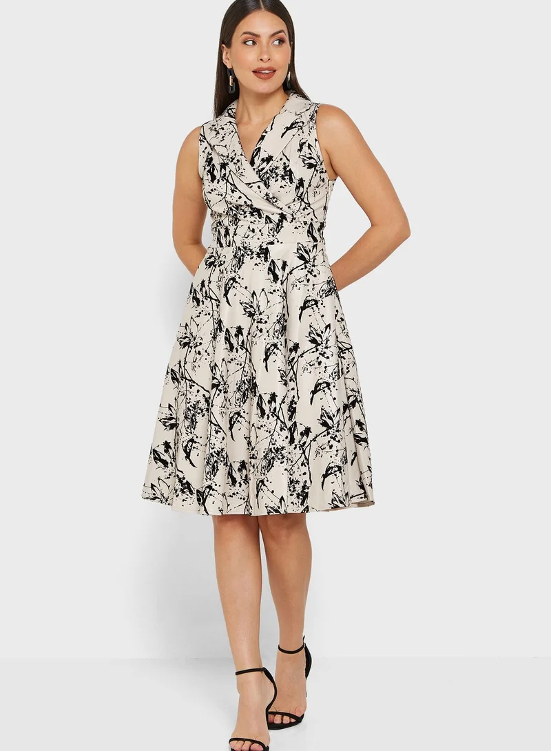List Floral Print Tiered Dress