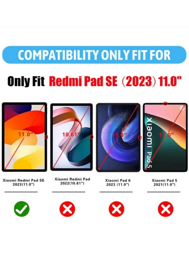 2 Packs Screen Protector For Xiaomi Redmi Pad SE 11 2023 HD Tempered Glass Film Scratch Proof Anti Fingerprint Bubble Free Easy Installation Protective Cover - Image 2