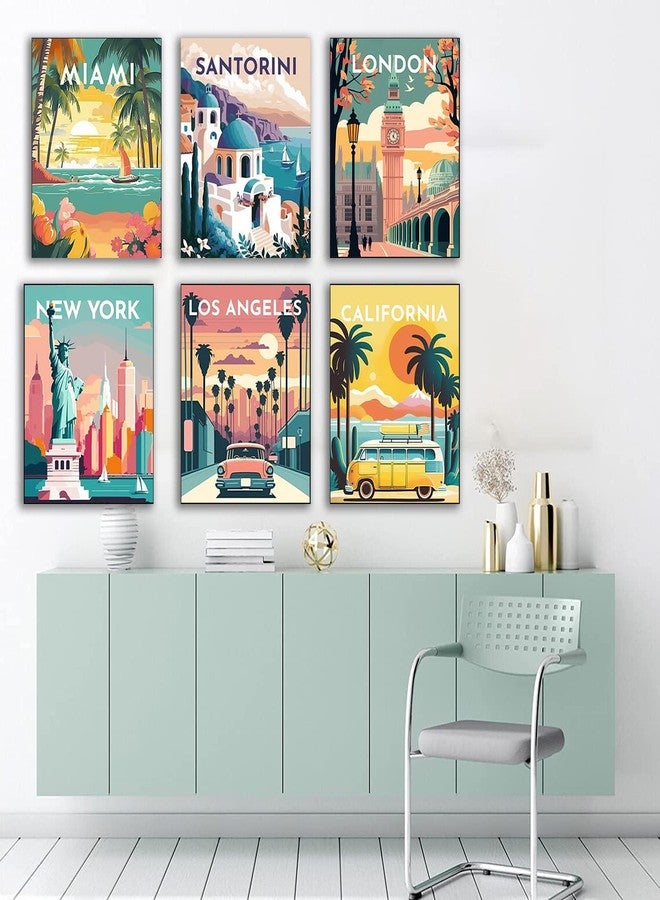 ARPADAMO 6 Pack Diamond Art Kits for Adults,5D City Travel Diamond Painting DIY Diamond Art Landscape Diamond Painting Art Kit for Adult,Round Full Drill Diamonds,Diamond Kit for Home Decor-12x16inch - Image 3