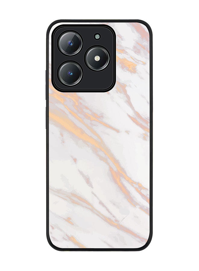 Stylizedd For Realme C63 / Realme C61 4G Case,Slim fit Camera Protection, Shockproof Thin Phone cover  - Marble Print Gold Grey - Image 1