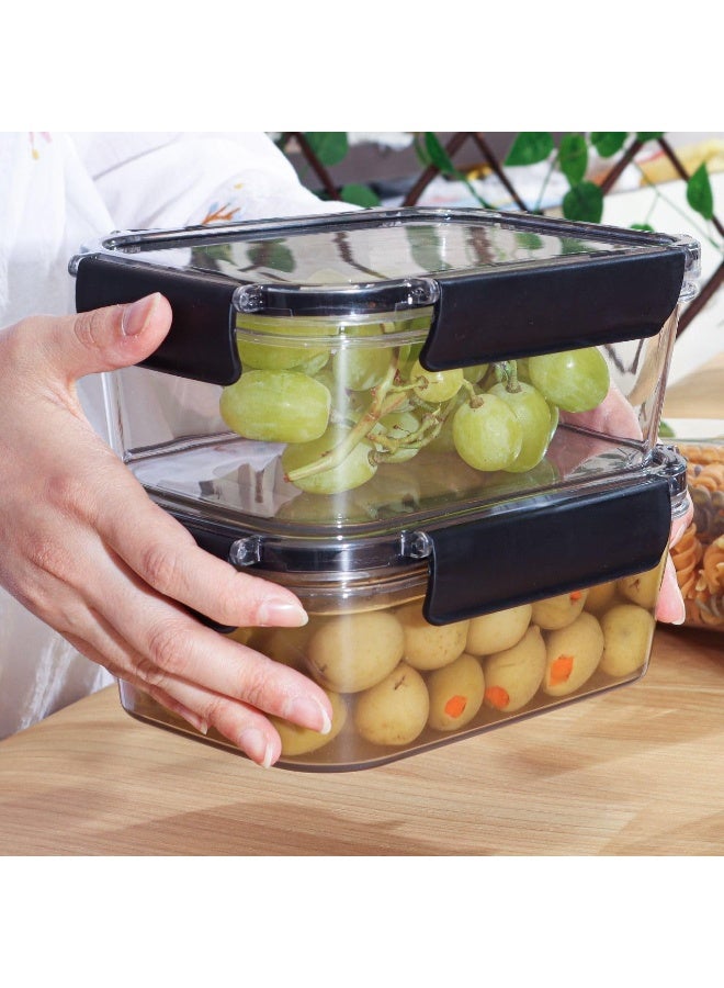 Generic valueable 1 Acrylic Food Storage Containers Set of 3 with Silicone Sealed Lids - Clear Airtight Kitchen Storage Boxes 400ml 1000ml 1800ml for Pantry Refrigerator Meal... - Image 3