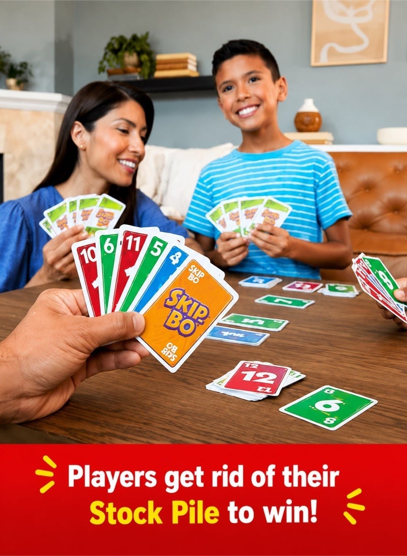ماتيل جيمز Skip Bo: لعبة بطاقات ترتيب التسلسل المثالية للاعبين (من 2 إلى 6 لاعبين) - للأعمار من 7 سنوات فما فوق - Image 3