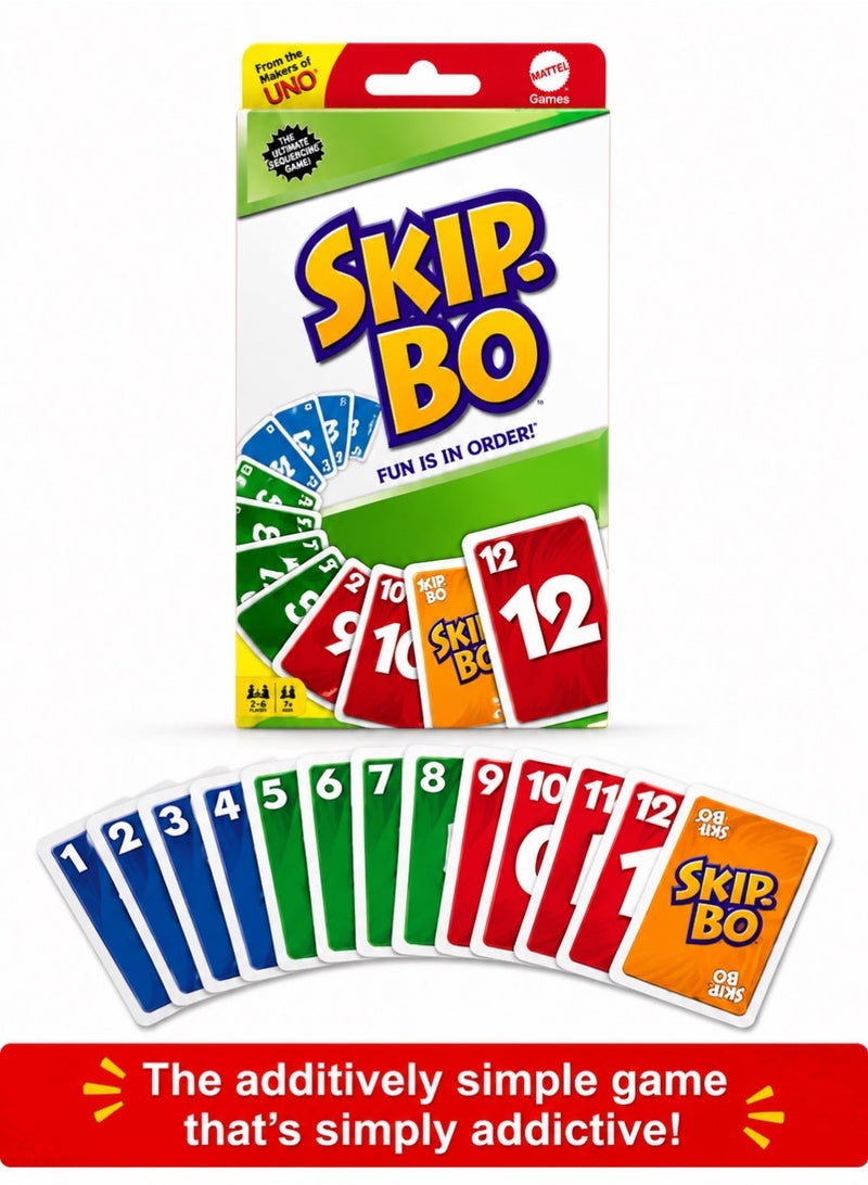 ماتيل جيمز Skip Bo: لعبة بطاقات ترتيب التسلسل المثالية للاعبين (من 2 إلى 6 لاعبين) - للأعمار من 7 سنوات فما فوق - Image 5