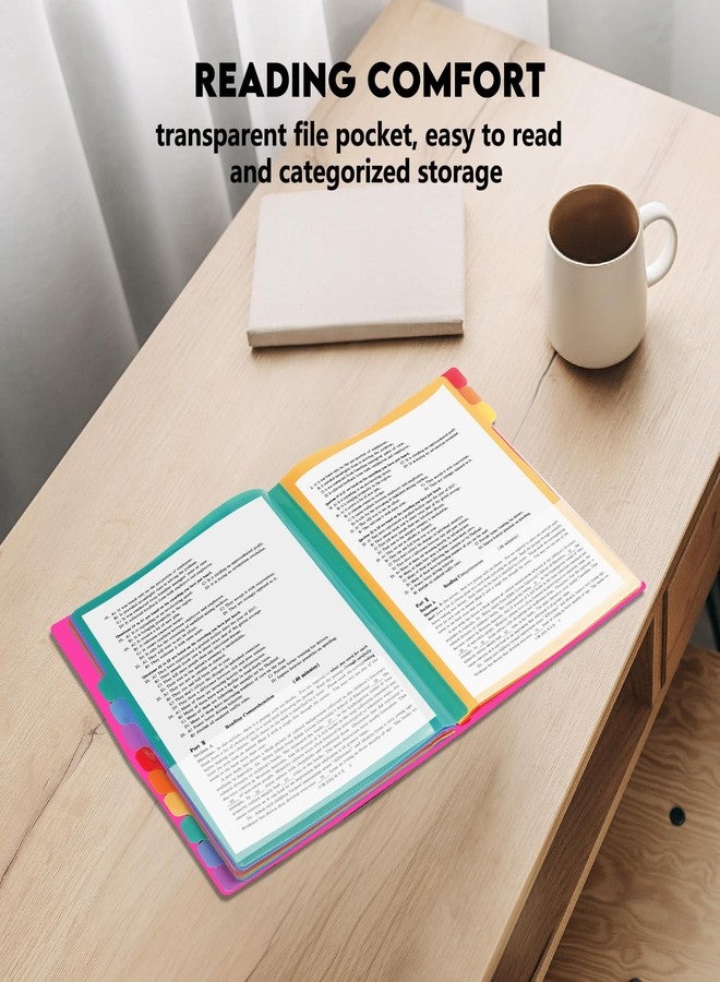 Mafegu 24 Pockets Expandable Folder,File Manager,Letter Size,Holds 240 Sheets,Plastic Rainbow Lined,Colorful Folders,Designed for Home,Office,School Test Papers Contract Organizer (Rose Pink) - Image 5