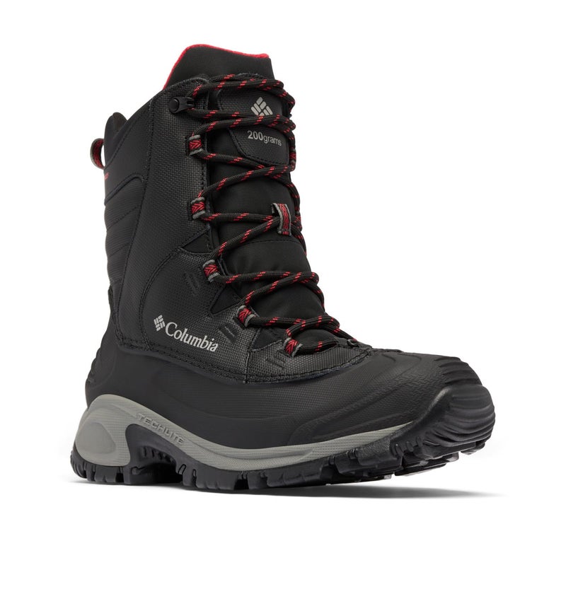 Columbia Mens Bugaboot III Waterproof Snow Boot, Black/Bright Red, 8.5 - Image 1