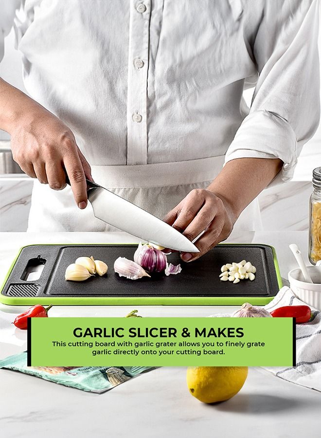 Revolutionary Thaw & Chop Board Multifunctional with Knife Sharpener 4 in 1, Fast Defrosting, Garlic Grater & Dual-Sided Cutting Surface - Non-Slip Design with Easy Grip Handle- Kitchen Essential  - Image 5