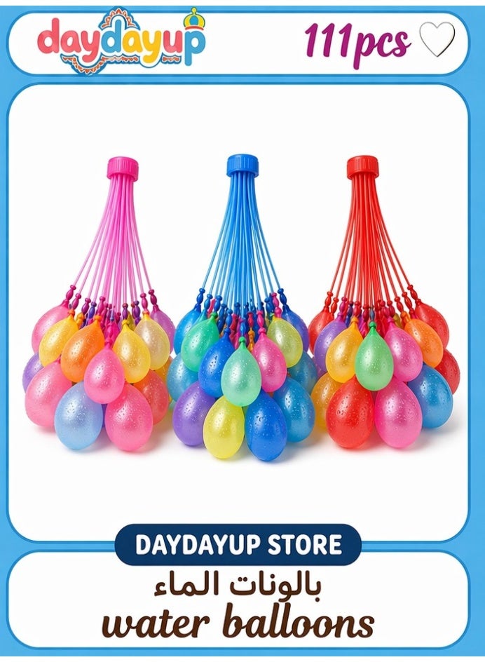 111 Pcs Quick Fill Self Sealing Water Balloons, Vibrant Non-Toxic for Kids Summer Water Fight - Image 1