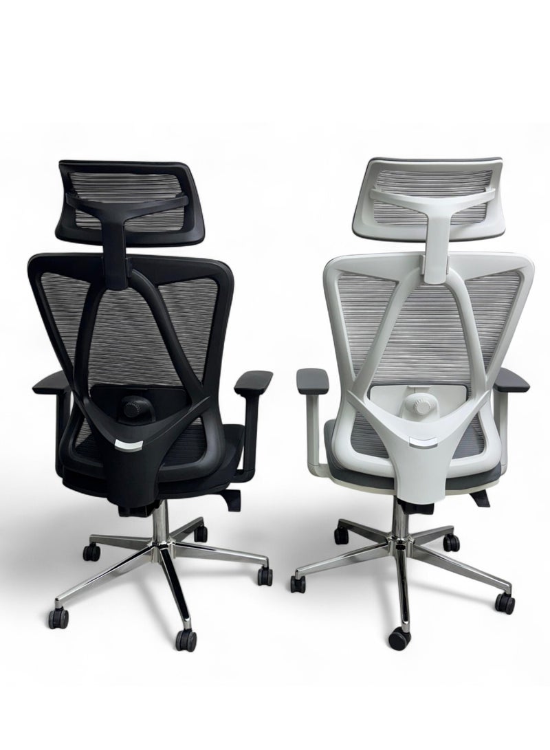 Wooden Twist Bareeq Executive Desk Chair Office Chair 360° Swivel with Lumbar Support (Black)  - Image 5