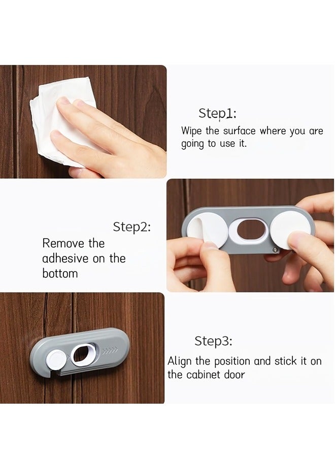 2PCS Refrigerator Safety Cabinet Locks Proofing Strap Oven Fridge Locks Freezer Door Lock with Adhesive - Image 3