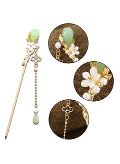 Depend 2 Pack Chinese Traditional Flowers Hair Sticks, Jade Tassel Vintage Hairpin Chopsticks, Chinese Hanfu TV Classical Style Hair Accessories For Girls Travel Makeup  - Image 3