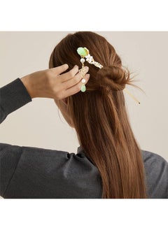 Depend 2 Pack Chinese Traditional Flowers Hair Sticks, Jade Tassel Vintage Hairpin Chopsticks, Chinese Hanfu TV Classical Style Hair Accessories For Girls Travel Makeup  - Image 5