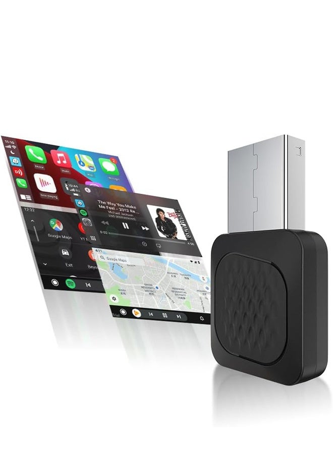 Makrystorm Mini Ultra,New Verison 2-in-1 Wireless CarPlay and Wireless Android Auto Adapter for Factory Wired CP/AA,Not Use for BMW and Tesla,Compact Size and Easy to Use,Black - Image 1