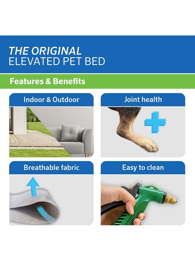 COOLAROO The Original Cooling Elevated Dog Bed, Indoor and Outdoor, Medium, 42"L x 25.5"W x 8"Th, Aquatic Blue - Image 3