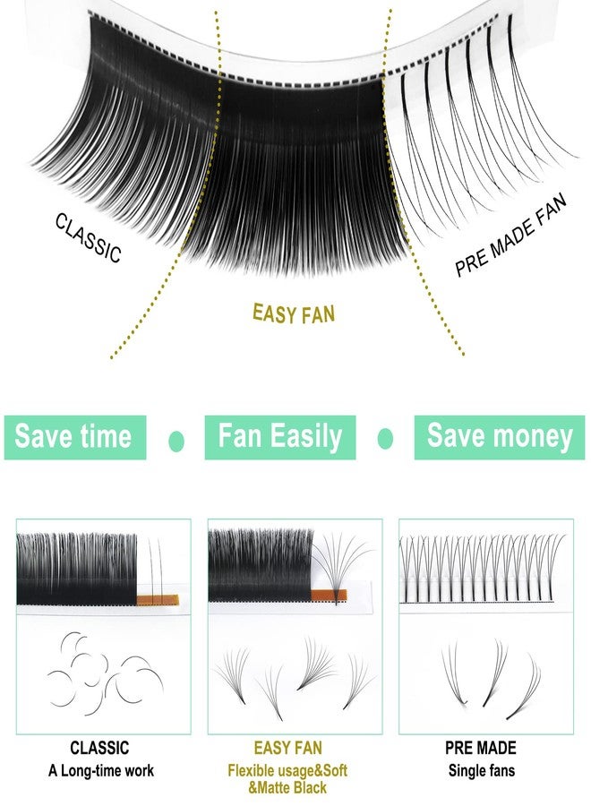 PRO LASHBEAUTY Easy Fan Volume Lashes Volume Lash Extensions Rapid Blooming Lashes Mega Volume Lash Extensions C D curl Flowering Lash Extensions (9-16 mix, CC-0.10) - Image 3