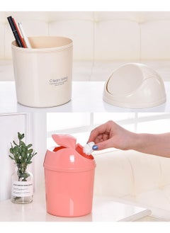 Mini Desk Trash Can with Lid for Office Bathroom Vanity Table, Small Desktop Coffee Kitchen Countertop Garbage Storage Basket Bin (Pink) - pzsku/Z329462B2B23F48A8C81BZ/45/_/1707813536/ca7fadad-fa3a-42f6-bd00-32af319c04ae