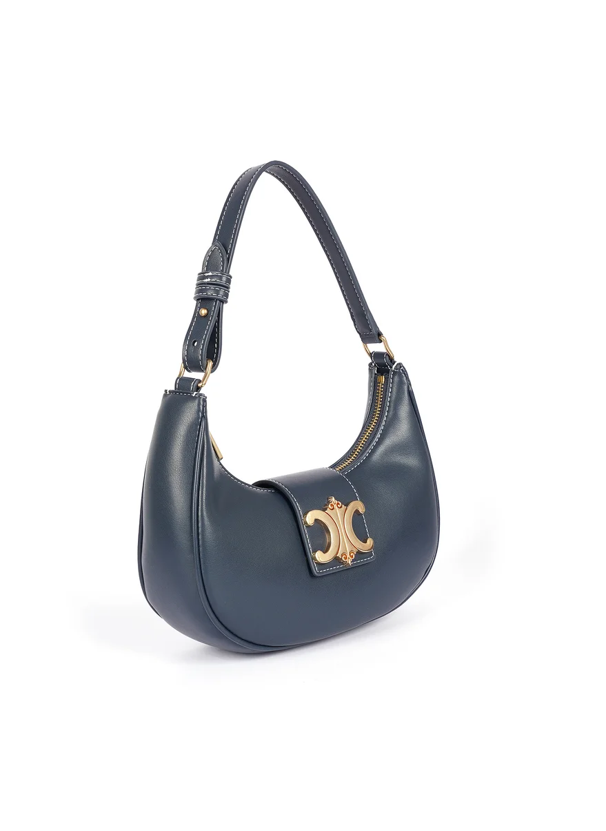 Cuple Half-moon shape faux leather shoulder bag
