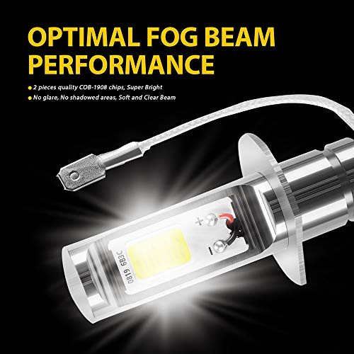 AUXLIGHT H1 LED Fog Light Bulbs 6000K Xenon White, Super Bright High Power COB Chips LED Fog Daytime Running Lights DRL Bulbs Replacement for Cars, Trucks, NOT for Headlights (Pack of 2) - Image 5
