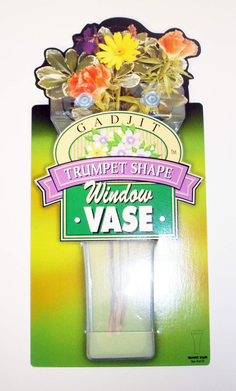 Gadjit Vinyl Window Vase Trumpet Style Flexible Vinyl Vase - Attaches to Windows  Mirrors  or Other Non-Porous Surfaces with Suction Cups Vase Holds a Bouquet of Flowers  Water  Greenery - Image 2