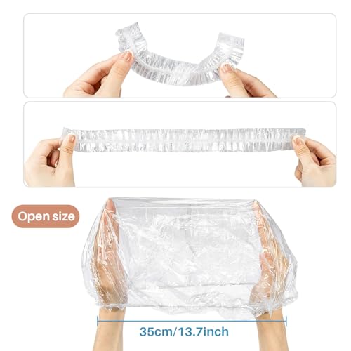 MAQIHAN 100 Disposable Shower Caps Unisex - Large Plastic Hair Caps for Deep Conditioning Shower Cap Reusable Waterproof for Women Men Hair Treatment Bath Cap for Long Hair Travel Essentials - Image 3