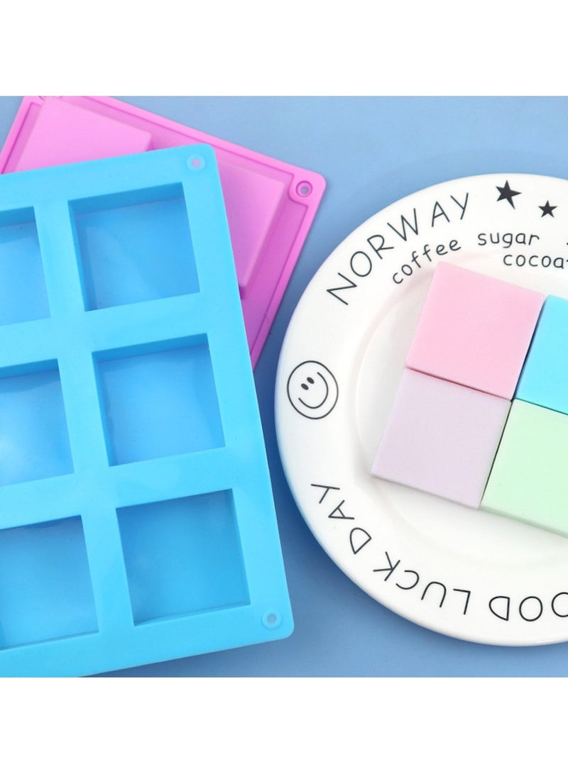 6 تجويف الصابون القالب مربع لصنع الصابون مستطيل DIY الصابون اليدوي شكل علبة كعكة القالب - Image 1