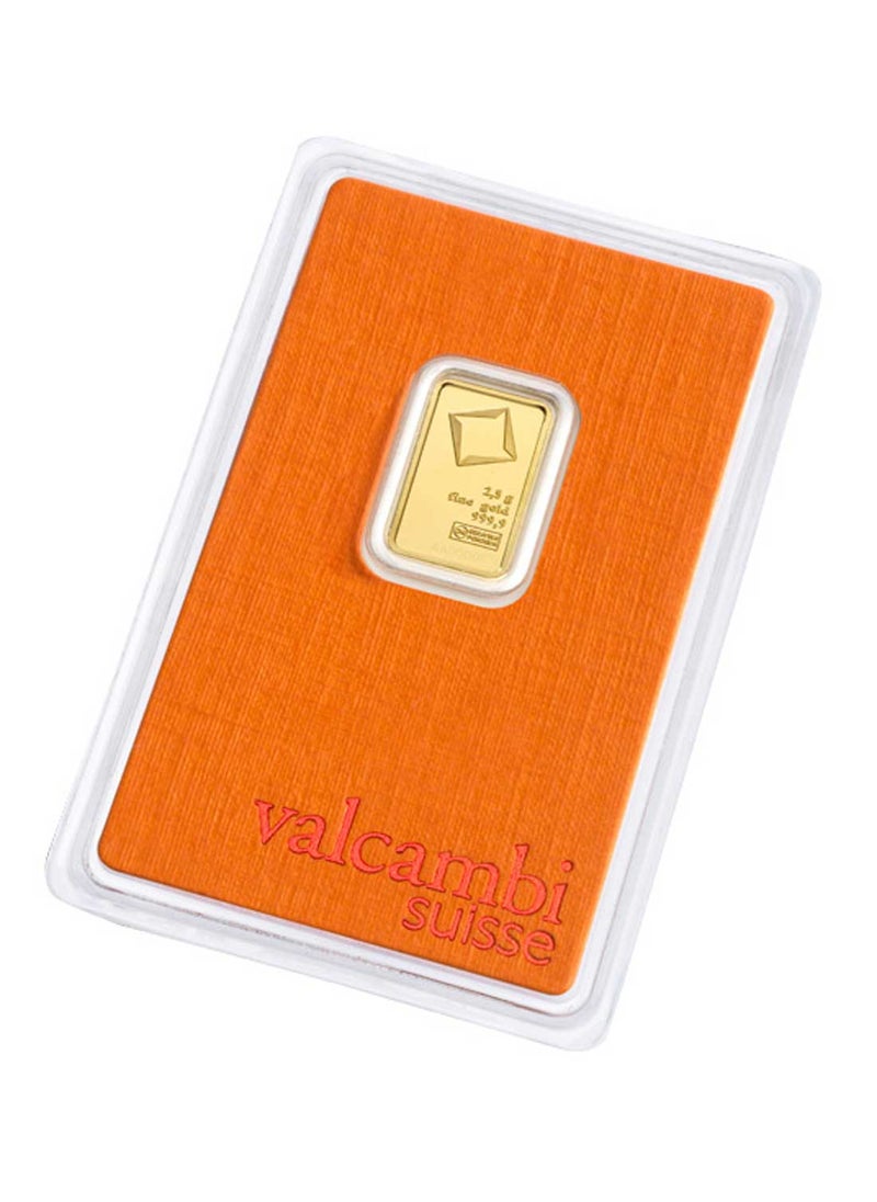 valcambi - 24KT 999.9 Purity 2.5g Valcambi Suisse Gold Bar - Image 1