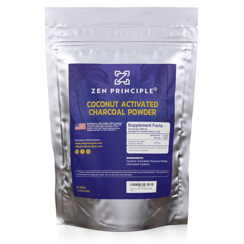 Large 25 lb Coconut Activated Charcoal Powder Whitens Teeth Rejuvenates Skin and Hair Supports Better Digestion USAOwned Producers Free Scoop