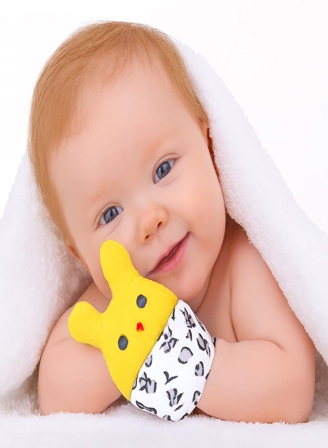 DTR Creation Aqua Green Silicone Teething Mitten | Infant Teething Glove with Adjustable Strap, Crinkle Sound & Textured Silicone | Soothing for Swollen Gums, Age 3 Months + | BPA-Free - Image 2