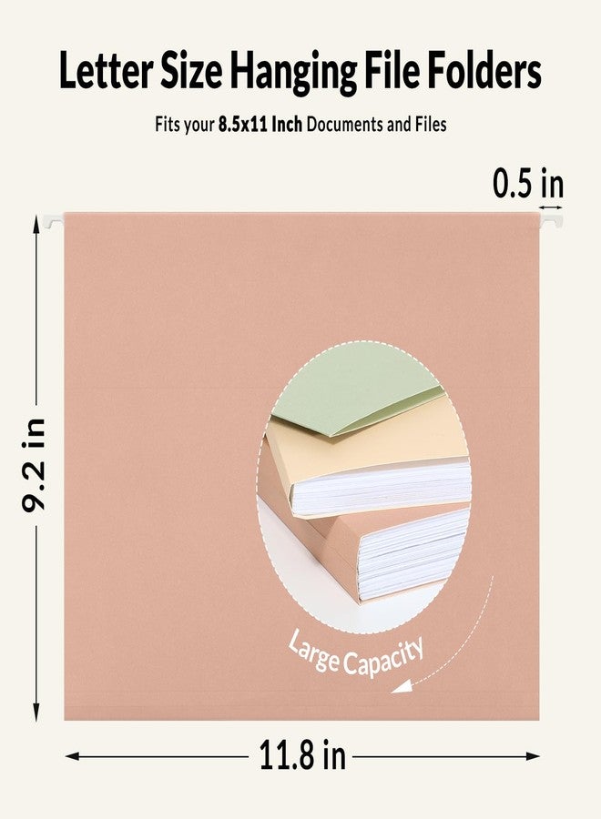 SUNEE Hanging File Folders, 6 Pack Letter Size Hanging File Folders with 1/5-Cut Tabs, Ideal for Home and Office Organization and Papers Classification,Morandi Colors - Image 5