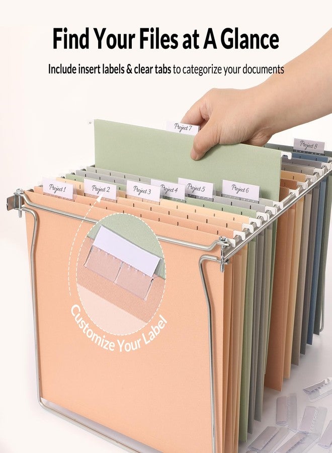 SUNEE Hanging File Folders, 6 Pack Letter Size Hanging File Folders with 1/5-Cut Tabs, Ideal for Home and Office Organization and Papers Classification,Morandi Colors - Image 2
