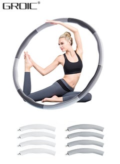 GROIC 1.2KG Weighted Hula Hoop,Hula Hoops for Weight Loss,Waist Trainer Fitness Hula Hoop, 8 Section Adjustable&Detachable Design,Workout Hula Hoop  - Image 1