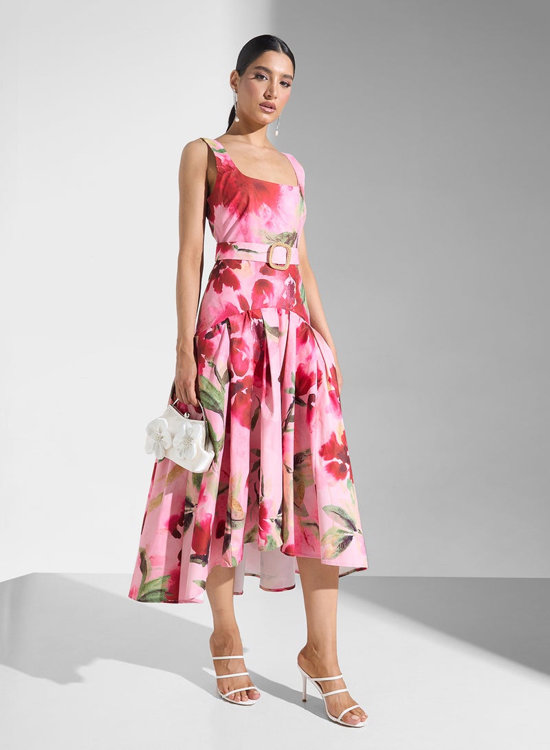 Hope & Ivy Floral Belted Dress - Image 4