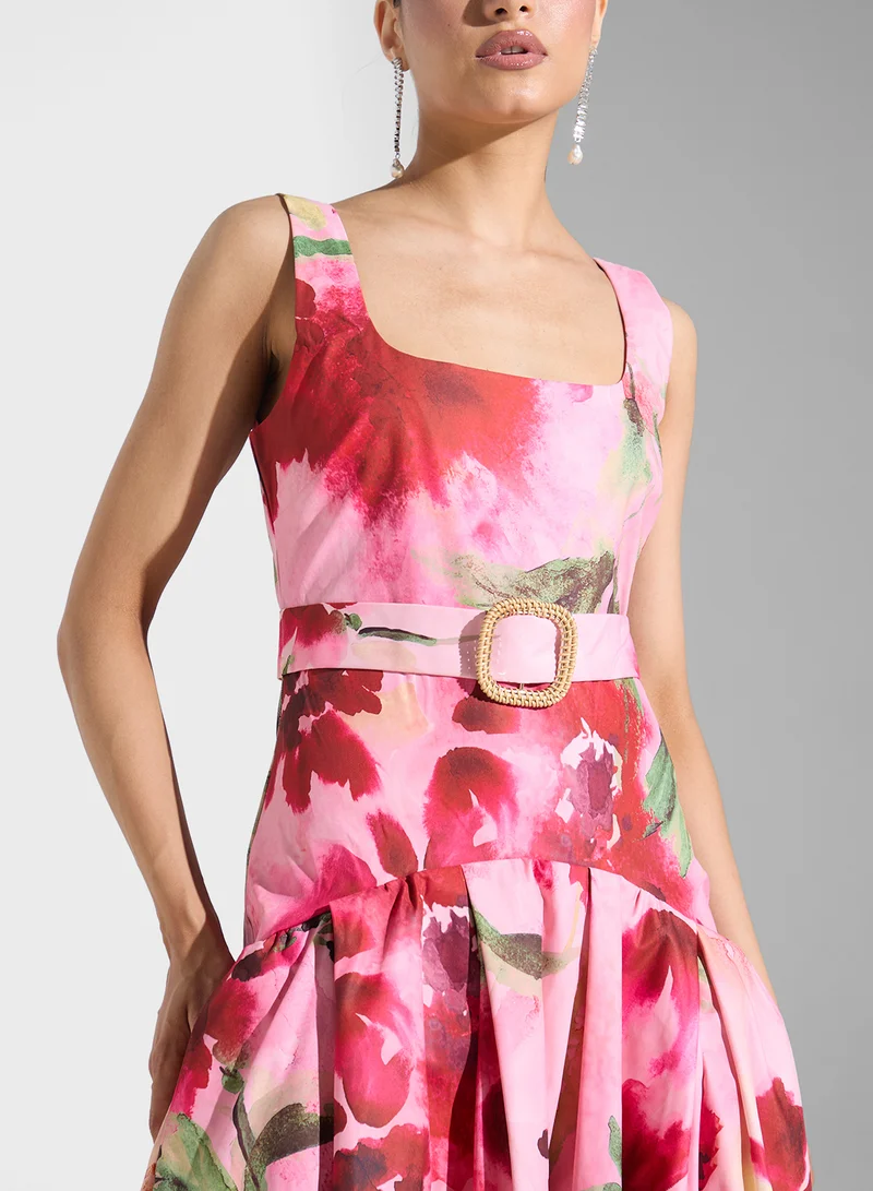 Hope & Ivy Floral Belted Dress
