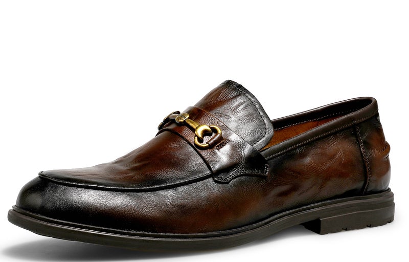 Desai Top Grain Cow Leather Dress Shoes Men's Brown - Image 2