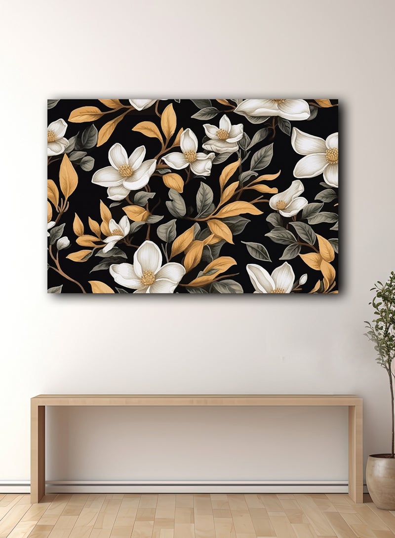 LOWHA Canvas Wall Art Stretched Over Wooden Frame with Modern Floral Painting - Image 3