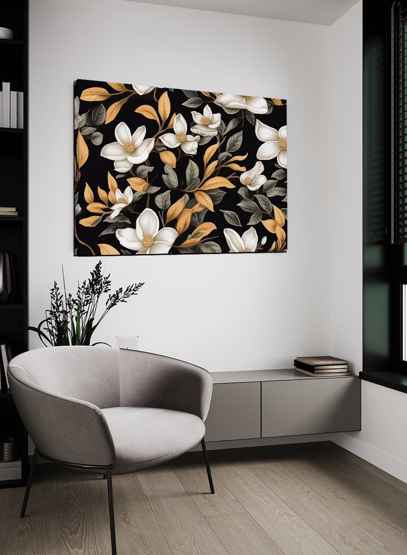 LOWHA Canvas Wall Art Stretched Over Wooden Frame with Modern Floral Painting - Image 2